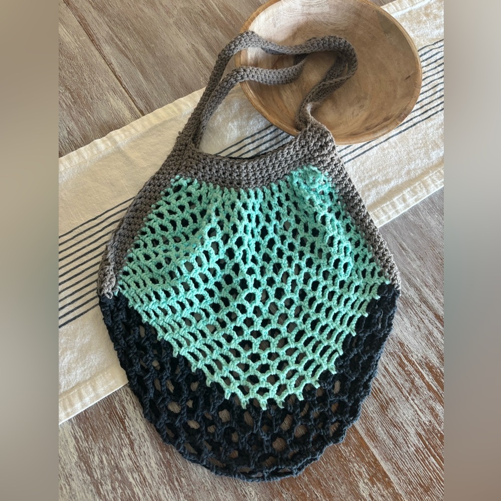 🌿🦋 French Market Multicolor Crochet Tote Bag • New - Picture 4 of 5